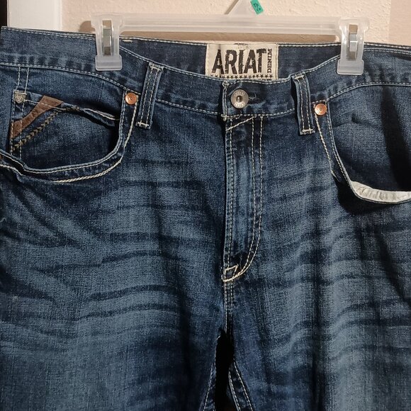 Ariat M4 Low Rise Boot Western Blue Denim Jeans Mens Size 38x36 - Picture 7 of 16